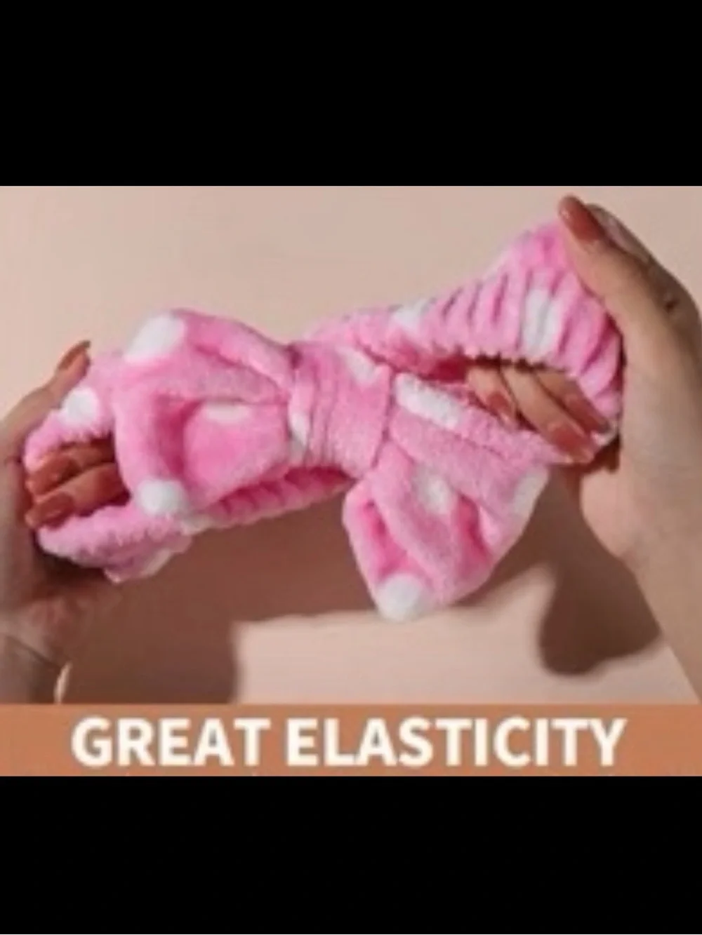 Plush Stretchy Spa/Makeup Headbands w/ Removable Bow (Bundle of 6)
